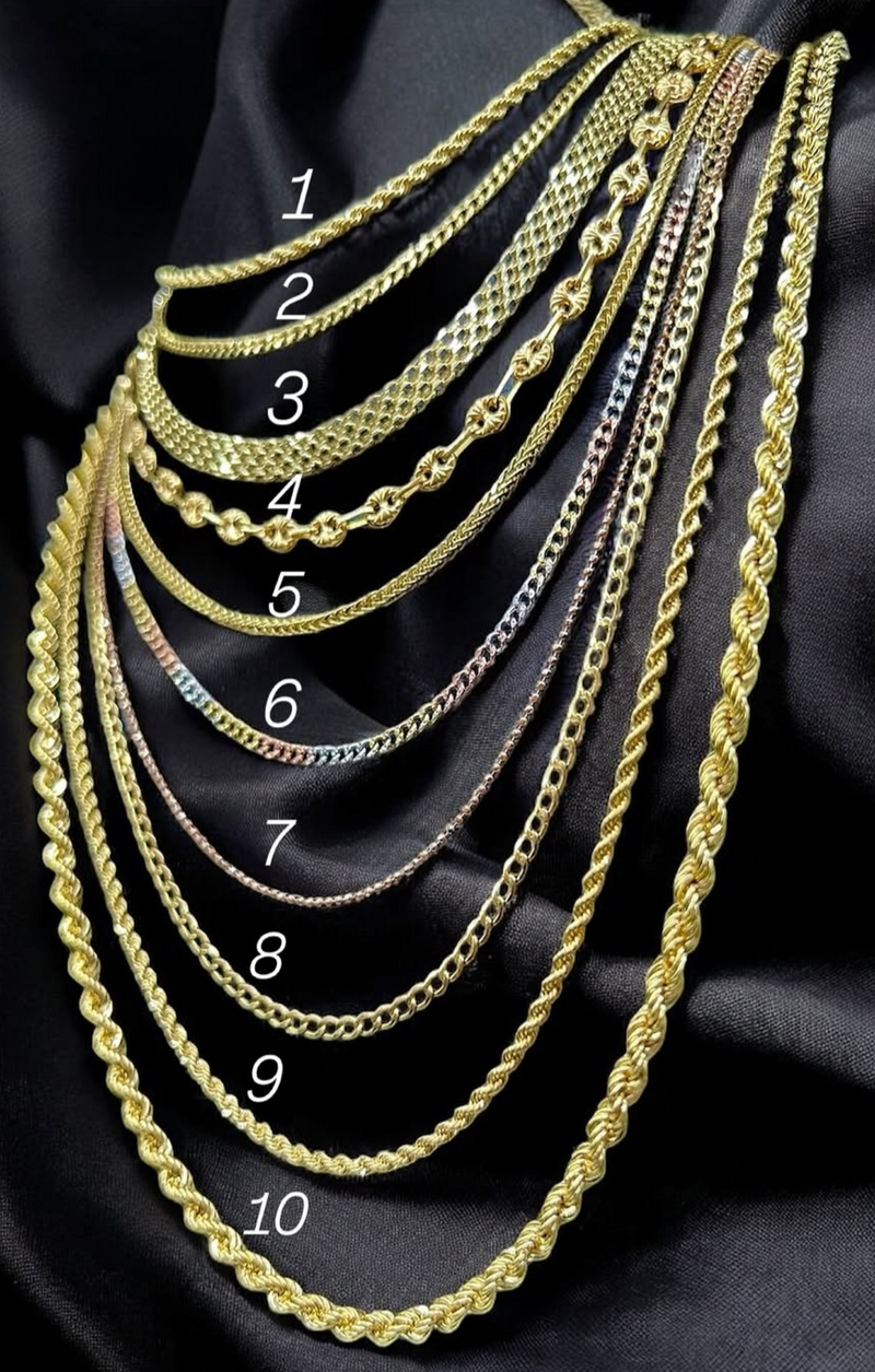 Cadenas unisex en oro laminado 18K